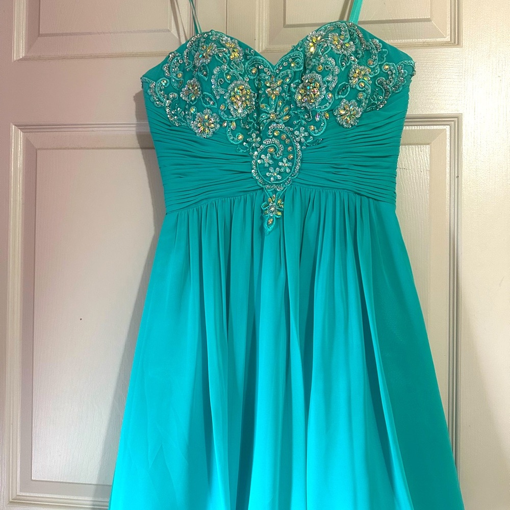 Chiffon mini dress.